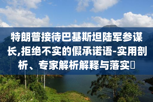特朗普接待巴基斯坦陸軍參謀長,拒絕不實的假承諾語-實用剖析、專家解析解釋與落實?