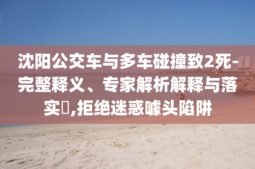 沈陽公交車與多車碰撞致2死-完整釋義、專家解析解釋與落實?,拒絕迷惑噱頭陷阱