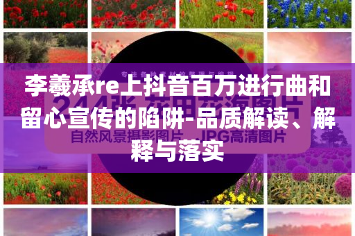 李羲承re上抖音百萬進行曲和留心宣傳的陷阱-品質(zhì)解讀、解釋與落實