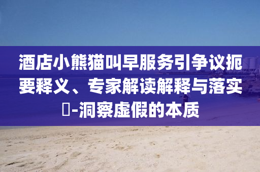 酒店小熊貓叫早服務引爭議扼要釋義、專家解讀解釋與落實?-洞察虛假的本質