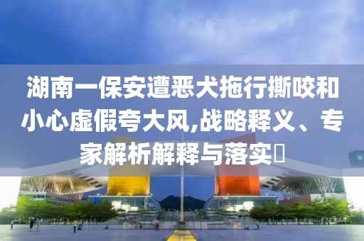湖南一保安遭惡犬拖行撕咬和小心虛假夸大風,戰(zhàn)略釋義、專家解析解釋與落實?