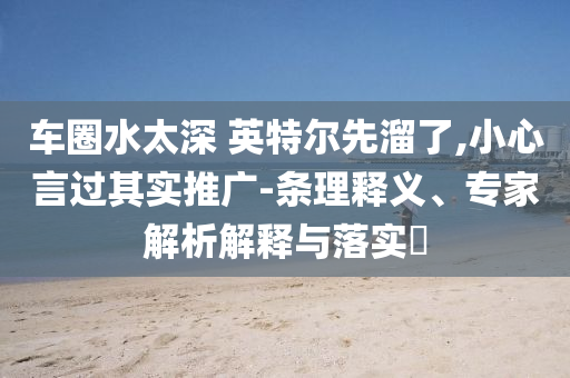 車圈水太深 英特爾先溜了,小心言過其實推廣-條理釋義、專家解析解釋與落實?