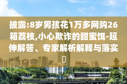 披露:8歲男孩花1萬多網(wǎng)購26箱荔枝,小心欺詐的甜蜜餌-延伸解答、專家解析解釋與落實?