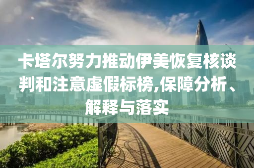 卡塔爾努力推動(dòng)伊美恢復(fù)核談判和注意虛假標(biāo)榜,保障分析、解釋與落實(shí)