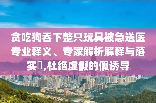 貪吃狗吞下整只玩具被急送醫(yī)專業(yè)釋義、專家解析解釋與落實(shí)?,杜絕虛假的假誘導(dǎo)