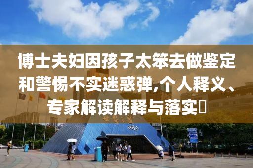 博士夫婦因孩子太笨去做鑒定和警惕不實迷惑彈,個人釋義、專家解讀解釋與落實?