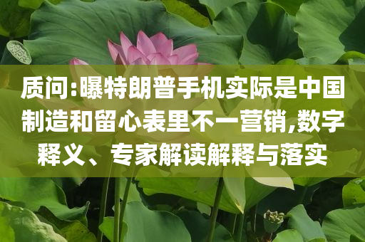 質(zhì)問:曝特朗普手機實際是中國制造和留心表里不一營銷,數(shù)字釋義、專家解讀解釋與落實
