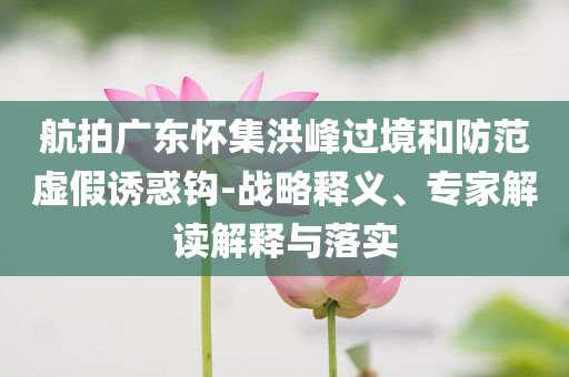 航拍廣東懷集洪峰過(guò)境和防范虛假誘惑鉤-戰(zhàn)略釋義、專家解讀解釋與落實(shí)
