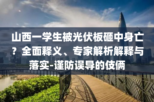 山西一學(xué)生被光伏板砸中身亡？全面釋義、專家解析解釋與落實(shí)-謹(jǐn)防誤導(dǎo)的伎倆