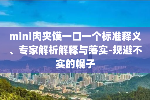 mini肉夾饃一口一個標準釋義、專家解析解釋與落實-規(guī)避不實的幌子