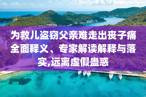 為救兒盜竊父親難走出喪子痛全面釋義、專家解讀解釋與落實,遠離虛假蠱惑