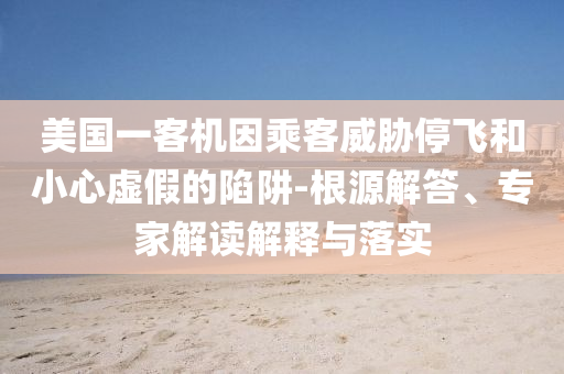 美國(guó)一客機(jī)因乘客威脅停飛和小心虛假的陷阱-根源解答、專家解讀解釋與落實(shí)