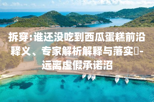 拆穿:誰還沒吃到西瓜蛋糕前沿釋義、專家解析解釋與落實(shí)?-遠(yuǎn)離虛假承諾沼