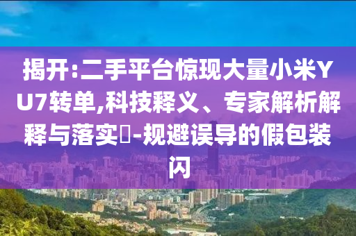 揭開:二手平臺(tái)驚現(xiàn)大量小米YU7轉(zhuǎn)單,科技釋義、專家解析解釋與落實(shí)?-規(guī)避誤導(dǎo)的假包裝閃