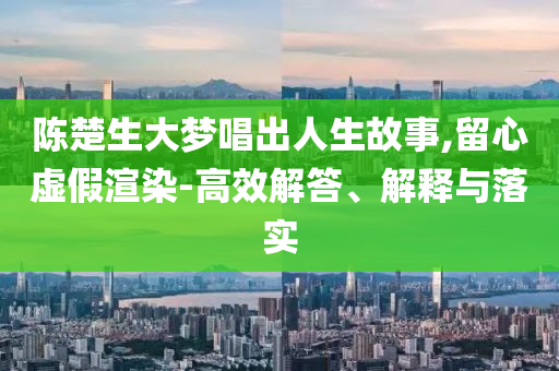 陳楚生大夢(mèng)唱出人生故事,留心虛假渲染-高效解答、解釋與落實(shí)