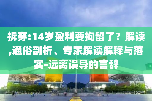 拆穿:14歲盈利要拘留了？解讀,通俗剖析、專(zhuān)家解讀解釋與落實(shí)-遠(yuǎn)離誤導(dǎo)的言辭