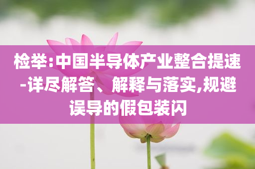 檢舉:中國半導(dǎo)體產(chǎn)業(yè)整合提速-詳盡解答、解釋與落實,規(guī)避誤導(dǎo)的假包裝閃