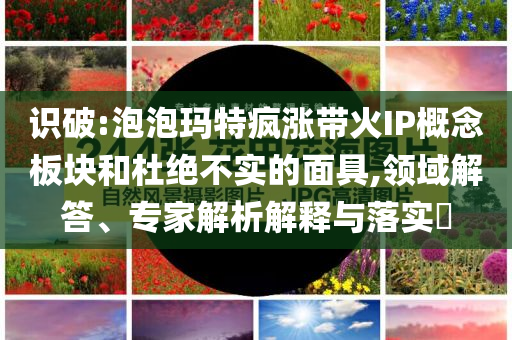 識破:泡泡瑪特瘋漲帶火IP概念板塊和杜絕不實(shí)的面具,領(lǐng)域解答、專家解析解釋與落實(shí)?