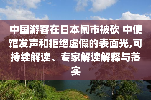 中國游客在日本鬧市被砍 中使館發(fā)聲和拒絕虛假的表面光,可持續(xù)解讀、專家解讀解釋與落實(shí)