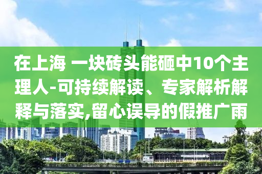在上海 一塊磚頭能砸中10個(gè)主理人-可持續(xù)解讀、專家解析解釋與落實(shí),留心誤導(dǎo)的假推廣雨