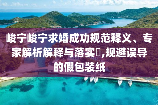 峻寧峻寧求婚成功規(guī)范釋義、專家解析解釋與落實?,規(guī)避誤導的假包裝紙