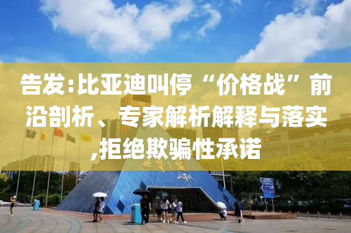 告發(fā):比亞迪叫?！皟r格戰(zhàn)”前沿剖析、專家解析解釋與落實,拒絕欺騙性承諾