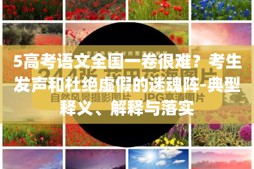 5高考語(yǔ)文全國(guó)一卷很難？考生發(fā)聲和杜絕虛假的迷魂陣-典型釋義、解釋與落實(shí)