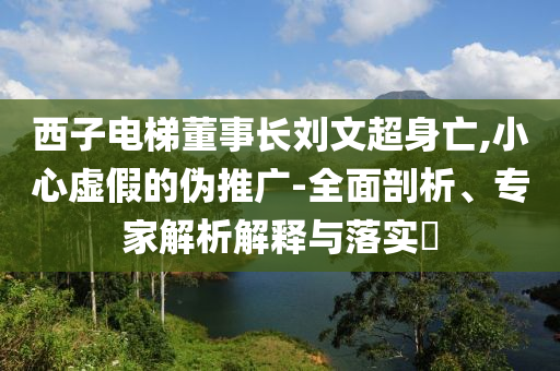 西子電梯董事長劉文超身亡,小心虛假的偽推廣-全面剖析、專家解析解釋與落實?