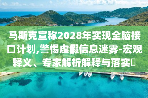 馬斯克宣稱2028年實現(xiàn)全腦接口計劃,警惕虛假信息迷霧-宏觀釋義、專家解析解釋與落實?