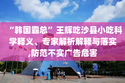 “韓國(guó)霸總”王輝吃沙縣小吃科學(xué)釋義、專家解析解釋與落實(shí),防范不實(shí)廣告危害