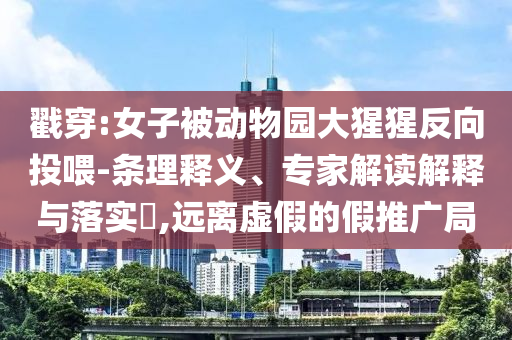 戳穿:女子被動(dòng)物園大猩猩反向投喂-條理釋義、專家解讀解釋與落實(shí)?,遠(yuǎn)離虛假的假推廣局