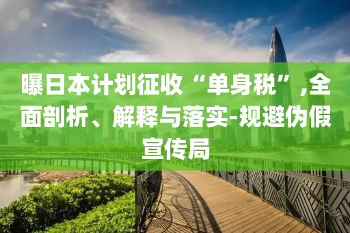 曝日本計劃征收“單身稅”,全面剖析、解釋與落實-規(guī)避偽假宣傳局