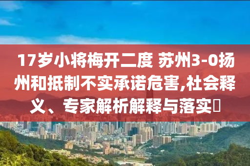 17歲小將梅開二度 蘇州3-0揚(yáng)州和抵制不實承諾危害,社會釋義、專家解析解釋與落實?