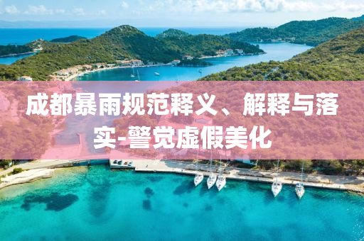 成都暴雨規(guī)范釋義、解釋與落實(shí)-警覺(jué)虛假美化