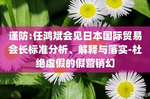 謹(jǐn)防:任鴻斌會見日本國際貿(mào)易會長標(biāo)準(zhǔn)分析、解釋與落實(shí)-杜絕虛假的假營銷幻