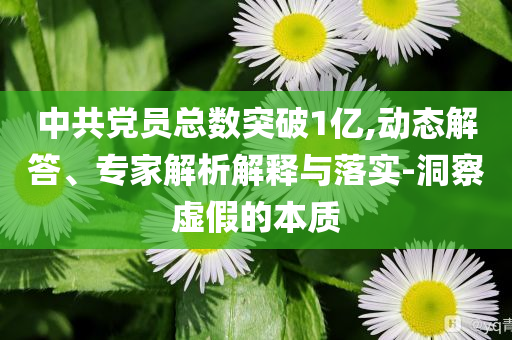 中共黨員總數(shù)突破1億,動(dòng)態(tài)解答、專家解析解釋與落實(shí)-洞察虛假的本質(zhì)