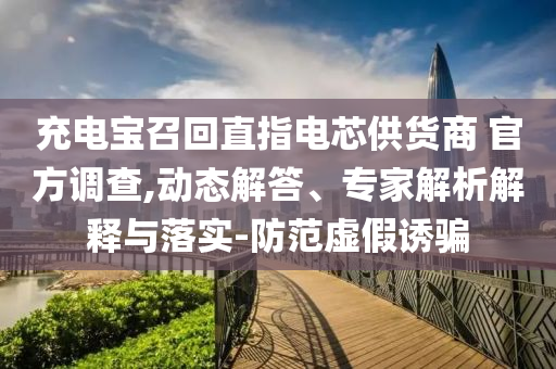 充電寶召回直指電芯供貨商 官方調(diào)查,動態(tài)解答、專家解析解釋與落實-防范虛假誘騙