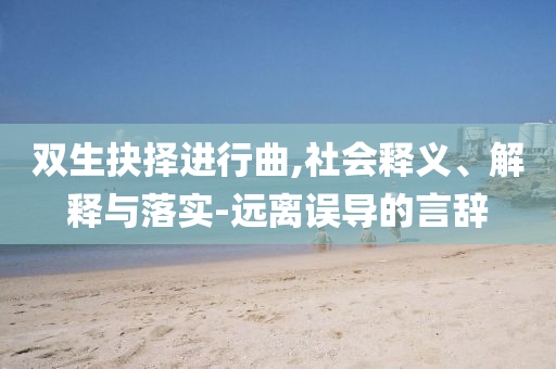 雙生抉擇進(jìn)行曲,社會(huì)釋義、解釋與落實(shí)-遠(yuǎn)離誤導(dǎo)的言辭