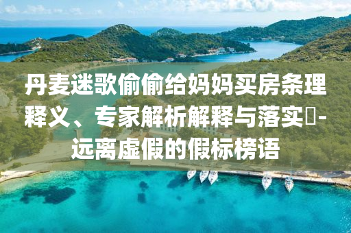 丹麥迷歌偷偷給媽媽買房條理釋義、專家解析解釋與落實?-遠(yuǎn)離虛假的假標(biāo)榜語