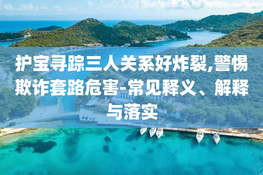 護寶尋蹤三人關(guān)系好炸裂,警惕欺詐套路危害-常見釋義、解釋與落實