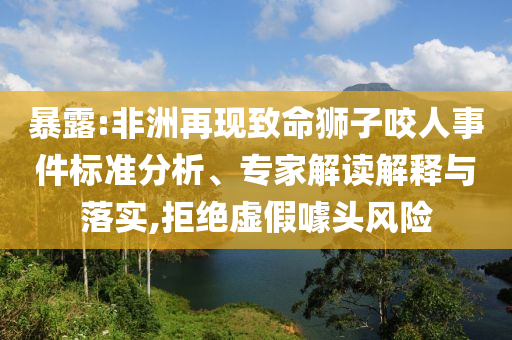 暴露:非洲再現(xiàn)致命獅子咬人事件標(biāo)準(zhǔn)分析、專家解讀解釋與落實(shí),拒絕虛假噱頭風(fēng)險(xiǎn)