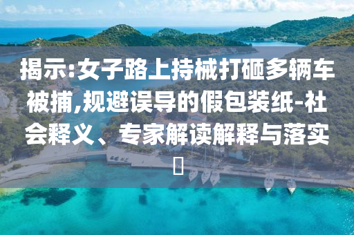 揭示:女子路上持械打砸多輛車被捕,規(guī)避誤導(dǎo)的假包裝紙-社會(huì)釋義、專家解讀解釋與落實(shí)?