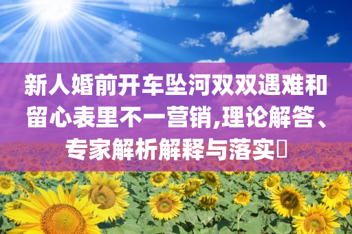 新人婚前開車墜河雙雙遇難和留心表里不一營銷,理論解答、專家解析解釋與落實?