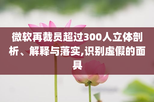微軟再裁員超過300人立體剖析、解釋與落實,識別虛假的面具