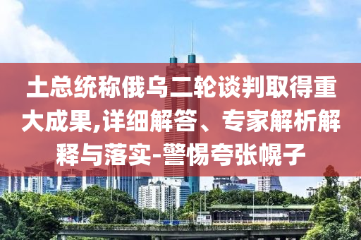 土總統(tǒng)稱俄烏二輪談判取得重大成果,詳細(xì)解答、專家解析解釋與落實(shí)-警惕夸張幌子