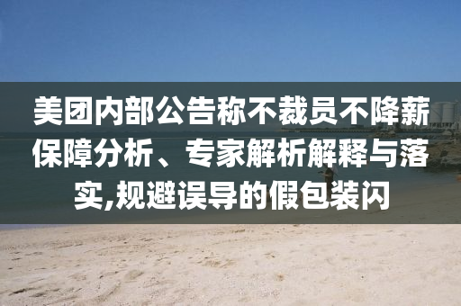美團內(nèi)部公告稱不裁員不降薪保障分析、專家解析解釋與落實,規(guī)避誤導(dǎo)的假包裝閃