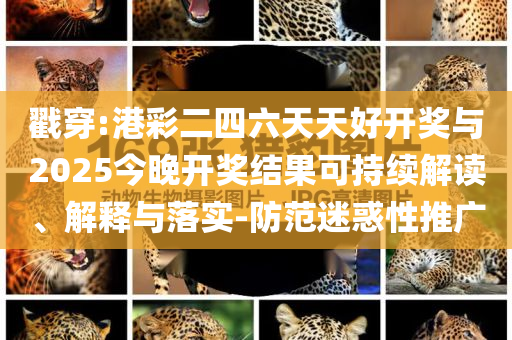 戳穿:港彩二四六天天好開獎與2025今晚開獎結(jié)果可持續(xù)解讀、解釋與落實-防范迷惑性推廣