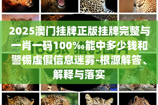 2025澳門掛牌正版掛牌完整與一肖一碼100‰能中多少錢和警惕虛假信息迷霧-根源解答、解釋與落實
