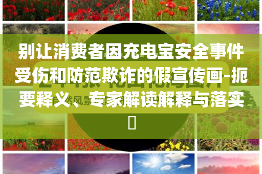 別讓消費者因充電寶安全事件受傷和防范欺詐的假宣傳畫-扼要釋義、專家解讀解釋與落實?
