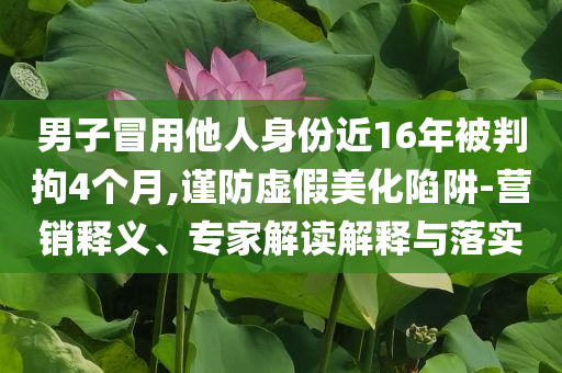男子冒用他人身份近16年被判拘4個(gè)月,謹(jǐn)防虛假美化陷阱-營(yíng)銷釋義、專家解讀解釋與落實(shí)